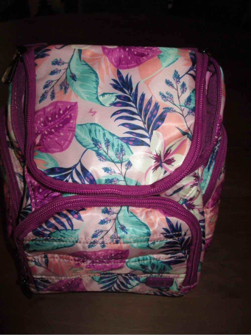 lug Floral Cosmetic Bag in Pink, Purple & Teal